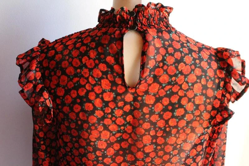 Red and black floral Bershka blouse – photo 5